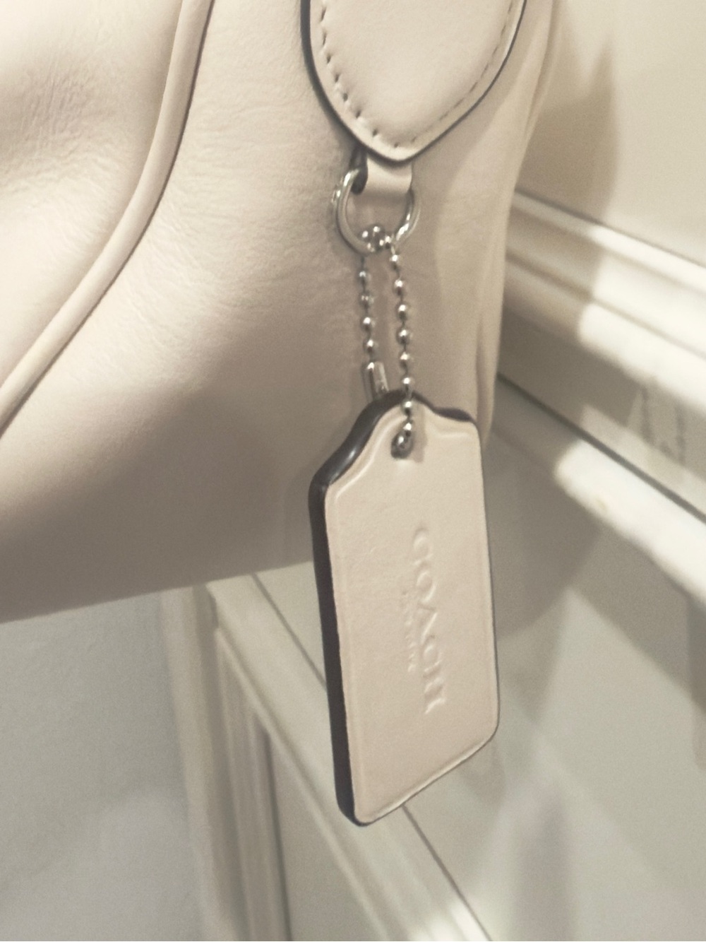 🤎 Coach Pace Chalk White Crescent Hobo Crossbody/ Shoulder Bag - Picture 7 of 16